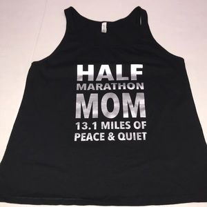 Half Marathon Mom Day Out Matte Silver Foil Sz L
